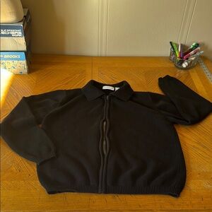 Croft & Barrow Black Zip-Up Sweater
